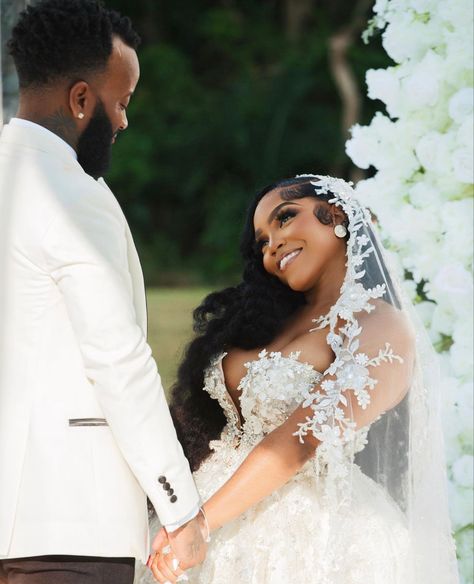 Black People Weddings, Black Marriage, Glam Wedding Dress, Happy Bride, Dream Wedding Decorations, Fancy Wedding Dresses, Fancy Wedding, My Turn, Dream Wedding Ideas Dresses