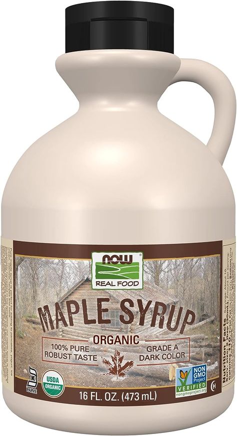 Amazon.com : NOW Foods, Certified Organic Maple Syrup, Grade A Dark Color, Certified Non-GMO, Pure, Robust Taste, 16-Ounce : Grocery & Gourmet Food Oatmeal Blueberry Muffins Healthy, Raspberry Bread, Slow Cooker Apples, Organic Maple Syrup, Blueberry Oatmeal, Healthy Blueberry, Crumble Recipe, Organic Sugar, Now Foods