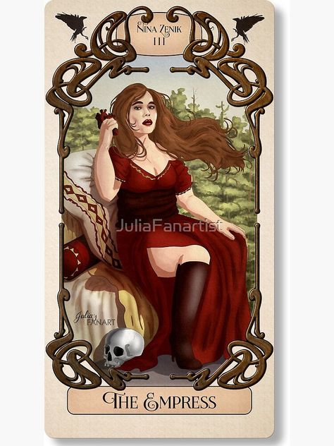 "Nina Zenik Tarot Card" Art Print by JuliaFanartist | Redbubble Nina Zenik, Tarot Cards Art, Six Of Crows, Postcards For Sale, The Empress, Postcard Design, Crows, Unique Artwork, Tarot Card