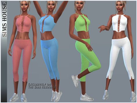 Sims4cc Clothes, 4 Family, Sims 4 Family, Working Out Outfits, Fitness Leggings, Female Clothing, Cc Sims, Sims Community, Sims House