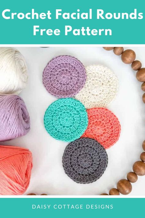 Crochet Patterns Face Scrubbies, Crochet Cotton Face Rounds, Crochet Facial Rounds Free Pattern, Crochet Face Pads Free Pattern, Easy Crochet Scrubbies, Crochet Reusable Face Pads, Knit Face Scrubbies Free Pattern, Easy Cotton Crochet Projects, Crochet Face Rounds