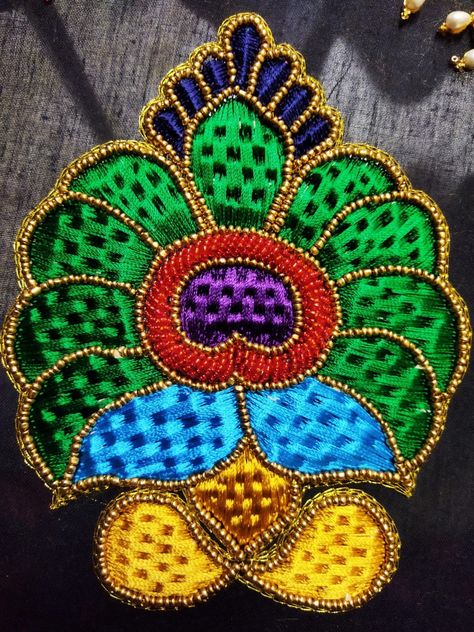 Zardozi Mat Filling Design, Embossed Mat Filling Design, Embossed Mat Filling Stitch Design, Mat Stitch In Aari, Aari Project Work Design, Zardosi Mat Filling Stitch Design, Mat Filling Stitch Design, Mat Filling Stitch Design In Aari Work, Aari Stitches