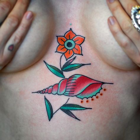 1337tattoos:   josh leahy Conch Tattoo, Aircraft Tattoo, Lisa Tattoo, Shell Tattoo, Shell Tattoos, Hive Mind, Conch Shell, Body Modifications, Old School Tattoo