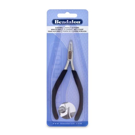 "Purchase Beadalon® Slim Line Bent Chain Nose Pliers at Michaels. com. Get just the right angle with Bent Chain Nose Pliers. Equally as versatile as Chain Nose Pliers, use these Bent Chain Nose Pliers in a variety of jewelry making tasks for forming wire, wire wrapping, opening and closing Jump Rings, grasping small components. Get just the right angle with Bent Chain Nose Pliers. Equally as versatile as Chain Nose Pliers, use these Bent Chain Nose Pliers in a variety of jewelry making tasks for Diy Jewelry Making Tools, Bent Nose, Chain Nose Pliers, Box Joints, Flat Nose, Artistic Wire, Taylored Expressions, Buy Bead, Jewelry Making Tools