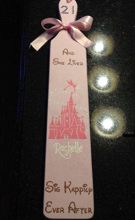 Disney Sigma Kappa 21st Paddle Sorority Paddles Disney, Disney Sorority, 21st Paddle, Gamma Sigma Sigma, Delta Zeta Sorority, Sorority Ideas, Theta Phi Alpha, Sorority Paddles, Sorority Sugar