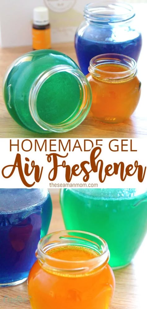 Gel Air Freshener Diy, Air Freshener Diy Essential Oils, Gel Air Freshener, Air Freshener Recipes, Air Freshener Diy, Homemade Air Freshener, Diy Air Freshener, Room Freshener, Homemade Cleaning Products