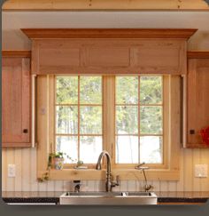 Wainscot Valance over Sink Kitchen Cabinet Valance Over Sink, Kitchen Window Cornice Over Sink, Wood Valance Over Kitchen Sink, Kitchen Valance Ideas Over Sink, Kitchen Windows Above Sink Ideas, Kitchen Sink Window Treatments, Kitchen Windows Above Sink, Kitchen Cornice, Window Over Kitchen Sink