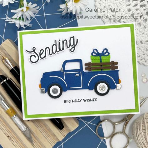 Truck Stampin Up Cards, Stampin Up Truck Punch, Stampin Up Trucking Along Card Ideas, Su Trucking Along Cards, Stampin Up Trucking Along Bundle, Stampin Up Trucking Along Cards, Stampin Up Trucking Along, Trucking Along Stampin Up Cards, Cute Caravan