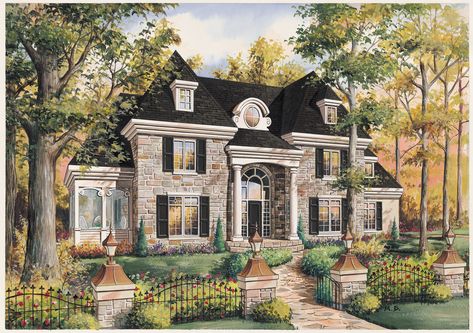 Plan #25-4774 - Houseplans.com Classy House, British House, Two Story House Plans, European House Plans, Sims 4 House Plans, European House Plan, House Sketch, Sims Building, Sims House Plans