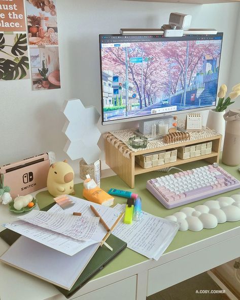 clutter-free desk = clutter-free mind ✨️ before the e-notebook Nomad, my desk was always full of notepads, papers, pens, highlighters - you name it - it was there! the clutter sure makes me feel overwhelmed as I struggle for space. I feel so much more efficient when all is tidy and clutter-free! 📚 what's the most random thing you've found on your desk? · · ─────── · ❀ · ─────── · · desk reset | desk organization | workspace | home office | tiny desk | deskgram | desk space | tidy space ... Workspace Home Office, Workspace Home, Free Desk, Desk Clutter, Tiny Desk, Tiny Desks, Desk Aesthetic, Cozy Desk, Desk Goals