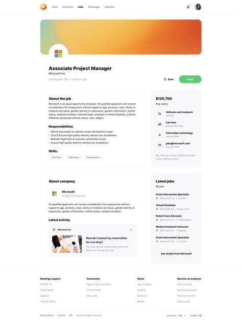 Job Post Details, Vacancy Description Page Job Board Website Design, New Job Opportunity, Desk Board, Website Design Inspiration Business, Web Application Design, Ux Kits, Profile Website, Job Page, Case Study Design