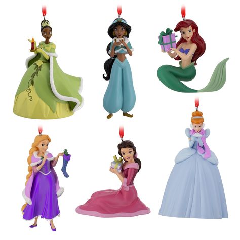 PRICES MAY VARY. Relive the excitement of your favorite Disney Princess adventures with this set of 6 Hallmark Christmas ornaments! Includes Belle, Ariel, Cinderella, Jasmine, Rapunzel and Tiana. Great Christmas gift idea for fans of Disney Princesses and the movies "Beauty and the Beast," "The Little Mermaid," "Cinderella," "Aladdin," "Tangled" and "The Princess and the Frog." Resin ornaments feature hanger attachments for ribbon or ornament hooks. Includes: Six Hallmark Christmas tree ornament Disney Princess Christmas, Disney Princess Ornaments, Princess Christmas, Disney Christmas Decorations, Disney Christmas Tree, Disney Christmas Ornaments, Hallmark Christmas Ornaments, Disney Figurines, Disney Ornaments