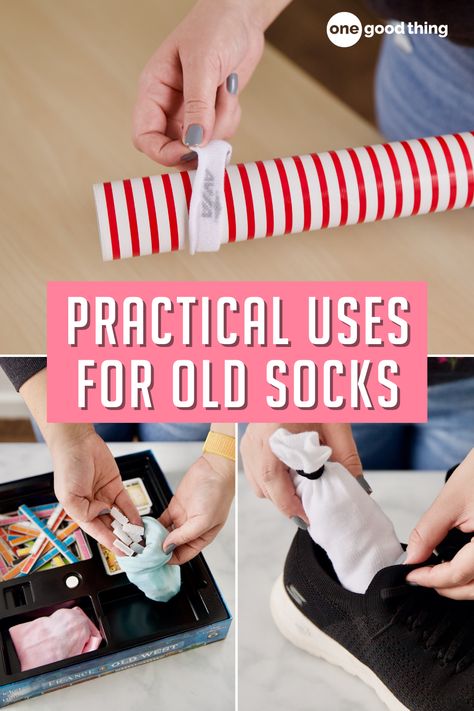 Put your lonely, single socks to good use with one of these useful ideas. Chair Socks, Grippy Socks, Useful Ideas, Diy Socks, Sock Crafts, Happy House, Household Tips, Long Socks, Tube Socks