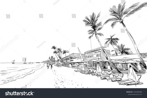 Philippines. Beautiful tropical island. Resort. Sandy beaches with palms. Hand drawn sketch. Vector illustration. #Ad , #AFFILIATE, #island#Resort#Sandy#Philippines Tropical Island Resort, Boracay Philippines, Hand Palm, Inspirational Wall Decor, Pen Sketch, Tropical Island, Island Resort, Inspiration Wall, Tropical Islands