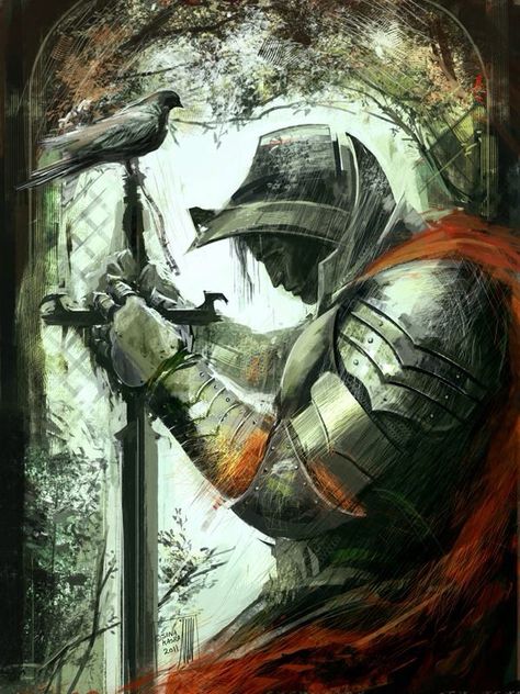 Lost knight Digital Painting Portrait, Knight In Shining Armor, Knight Armor, Fantasy Warrior, Medieval Fantasy, Fantasy Artwork, Fantasy World, Dark Art, Dark Fantasy