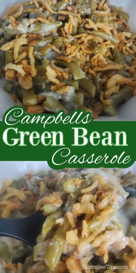 Campbells Green Bean Casserole Recipe, Green Bean Casserole Campbells, Best Green Bean Casserole, Classic Green Bean Casserole, Green Bean Casserole Easy, French Green Beans, Hp Sauce, Veggie Casserole, Greenbean Casserole Recipe