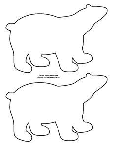 Winter Mural, Arctic Animals Preschool, Bear Template, Polar Bear Craft, Felt Ornaments Patterns, Animal Templates, Polar Animals, Drawings Ideas, Winter Preschool