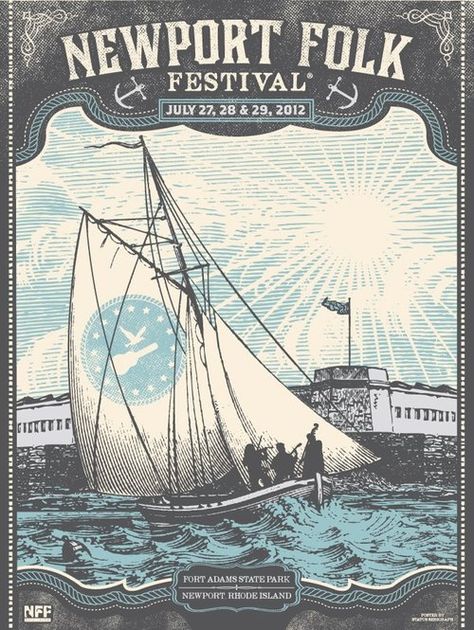 NPR Music live from the 2012 Newport Folk Festival. Watch live all weekend, including sets from Wilco, Alabama Shakes, My Morning Jacket and more. Newport Folk Festival, Music Festival Poster, Folk Festival, Festival Poster, Rock Posters, Festival Posters, Gig Posters, Folk Music, Concert Posters