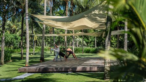 Hoi An Spa | Yoga & Kids Treatments | The Spa at Four Seasons Hoi An Outdoor Yoga Platform, Outdoor Yoga Studio, Yoga Deck, Spa Garden, Yoga Platform, Hotel Facade, River Retreat, Yoga Kids, Yoga Outdoor