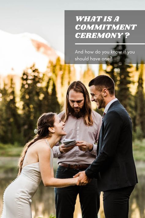 Couple having a commitment ceremony in Washington Commitment Ceremony Ideas, Sunrise Elopement, Outdoorsy Couple, Mt Rainier National Park, Pagan Wedding, Mountain Engagement Photos, National Park Elopement, Small Weddings, Park Elopement