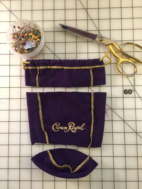 Uses For Crown Royal Bags, Crown Royal Bags Ideas Diy, Crown Royal Diy, Crown Bag, Crown Royal Crafts, Crown Royal Whiskey, Crown Royal Quilt, Crown Royal Bags, Make A Crown