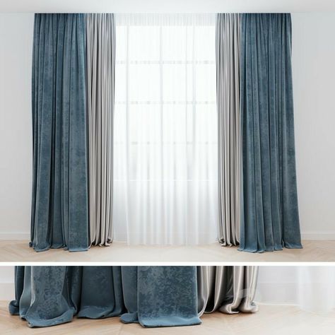 D Decor Curtains, Lounge Curtains, Curtain Designs For Bedroom, Blue Sofas Living Room, Classic Furniture Living Room, Curtains Blue, Easy Room Decor, Contemporary Curtains, Plain Curtains