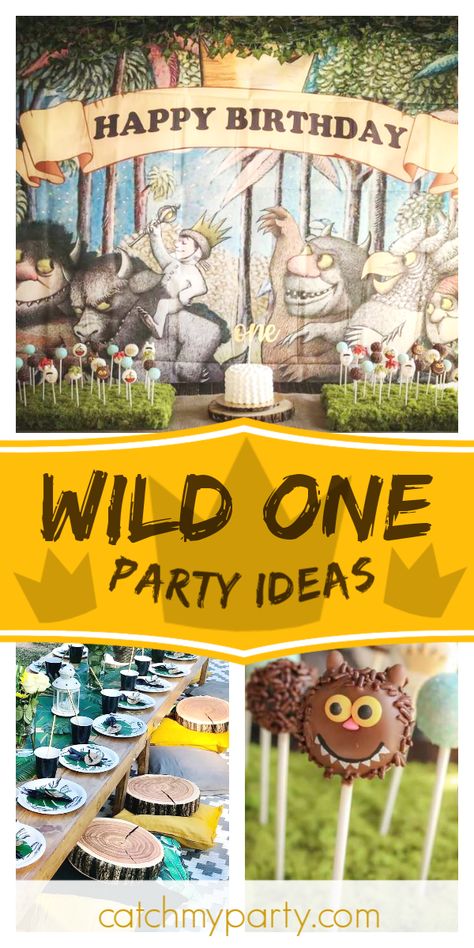 Check out this awesome Wild one Where the Wild Things Are 1st birthday party! The cake pops are adorable! See more party ideas and share yours at CatchMyParty.com #catchmyparty #partyideas #wildone #wherethewildthingsare #wherethewildthingsareparty #boy1stbirthdayparty Wild Rumpus Party First Birthdays, Where The Wild Things Are Party Favors, Wild One Party Ideas, Where The Wild Things Are First Birthday, First Birthday Picture Ideas, First Birthday Brunch, Wild Things Party, Wild One Party, The Wild One