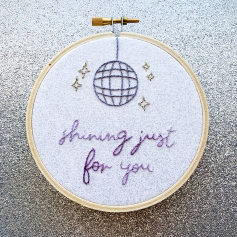 Stitches Song, Meet Me In The Afterglow, Taylor Swift Mirrorball, Embroider Ideas, Diy Pottery, Sewing Class, Hand Embroidery Art, Embroidery Craft, Stitching Art