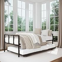 Daybed With Pop Up Trundle, Pop Up Trundle Bed, Metal Daybed With Trundle, Pop Up Trundle, Trundle Mattress, Small Living Spaces, Twin Daybed With Trundle, Twin Daybed, Metal Daybed