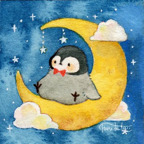 Cute Penguin Art, Penguin Sketch, Nursery Drawings, Penguin Illustration, Penguin Drawing, Images Hello Kitty, Cozy Art, Arte Peculiar, Penguin Art