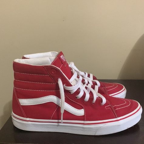 Vans Sk8-Hi Formula Canvas ! | US men size 9.5 | Red Red Vans, Vans Sk8 Hi, Character Profile, Red Shop, Sk8 Hi, Vans Sk8, Us Man, Mean Girls, New Yorker