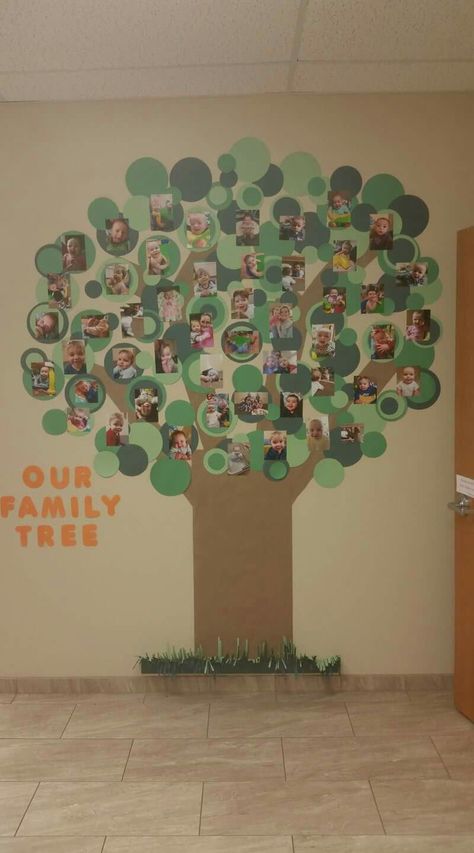 Family Tree bulletin board! Family Tree Preschool Display, Family Tree Classroom Bulletin Boards, Family Tree In Classroom Ideas, Classroom Tree Bulletin Board, Family Tree In Classroom, Paper Tree Bulletin Board, Family Tree For Classroom Wall, Preschool Tree Wall, Classroom Family Tree Preschool