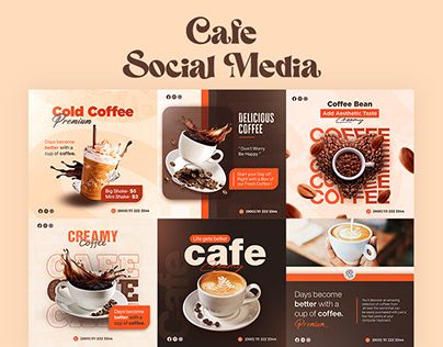 Cafe Social Media Posts, Cafe Social Media, Social Media Marketing Post, Florist Logo, Creamy Coffee, Media Branding, Banner Ads Design, Social Media Branding, Like Instagram