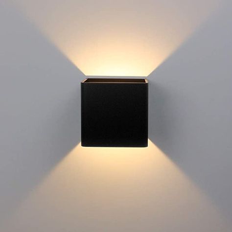 Aipsun Square Matte 10W LED COB Modern Up and Down Wall Light Lamp for Indoor Mount Sconce Pathway Staircase Bedroom Corridor Reading Living Room Balcony Home Lighting Fixture Decor（Black,Warm White） - - Amazon.com Staircase Wall Lighting, Reading Living Room, Up Down Wall Light, Balcony Lighting, Black Wall Lights, Bedroom Corridor, Sconces Living Room, Staircase Wall, Black Light Fixture