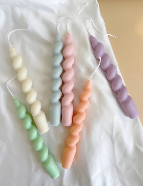 Pastel candles amazon Yarn Candle, Candle Dinner Table, Spiral Candle, Pastel Candle, Spiral Candles, Candle Home Decor, Twist Candle, All I Ever Wanted, Candle Dinner