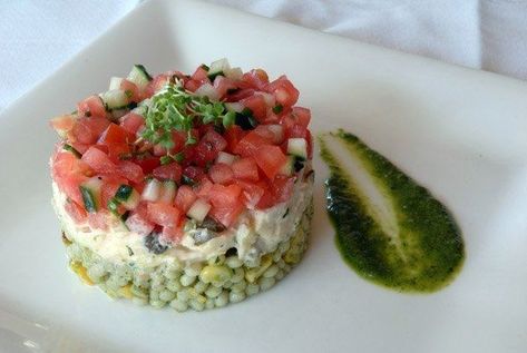 Ralph's on the Park Crabmeat Ravigote Napoleon - Powered by @ultimaterecipe Crab Meat Recipe, Gourmet Food Plating, Crab Meat Recipes, New Orleans Recipes, Meat Appetizers, Meat Recipe, Fine Dining Recipes, Seafood Appetizers, Food Displays