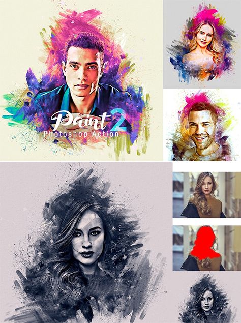 Paint Photoshop Action Photoshop Painting Tutorial, Double Exposure Photoshop Action, Double Exposure Photoshop, Photoshop Basics, Digital Painting Photoshop, Photoshop Watercolor, Adobe Photoshop Design, Photoshop Digital Background, Sketch Photoshop