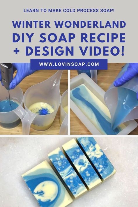 Artisan Soap Recipe, Snow Soap, Diy Winter Wonderland, Recipe Design, Soap Design Ideas, Cold Process Soap Designs, Natural Soaps Recipes, Soap Studio, Diy Soap Recipe