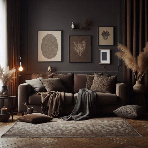 Dark Brown Couch Living Room Ideas Taupe And Brown Living Room, Black And Brown Living Room Decor, Brown Grey Living Room, Brown Couch Living Room Ideas, Dark Brown Couch Living Room, Dark Brown Couch, Grey And Brown Living Room, Brown Recliner, Couch Living Room Ideas