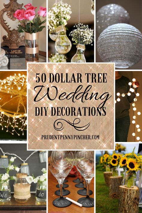 Decorate your wedding on a budget with these dollar store DIY wedding decorations. From DIY wedding centerpieces to hanging wedding decorations, there are plenty of DIY wedding ideas to choose from. There are rustic, coastal, traditional, modern and more wedding decor ideas to match your chosen wedding theme! Dollar Store Wedding Decorations, Dollar Tree Wedding Decorations, Dollar Store Wedding, Dollar Tree Wedding Centerpieces, Dollar Tree Diy Wedding, Diy Dollar Tree Centerpieces, Tree Wedding Centerpieces, Dollar Tree Centerpieces, Wedding Tree Decorations