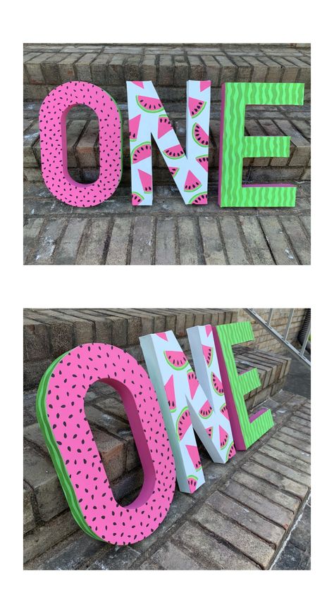 On In A Melon Party, One Watermelon Birthday, Watermelon Carving For Birthday, Melon First Birthday, Diy Watermelon Decor Birthday Parties, One In A Melon Birthday Decorations, Onedermelon Birthday, One In A Melon Decorations, One In A Melon Birthday Theme