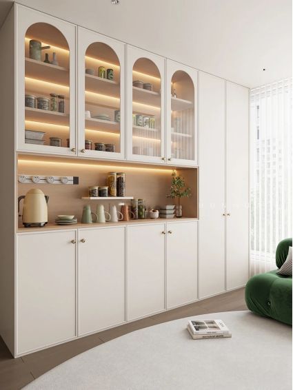 Mini Pantry Design, Dry Pantry Design, Crockery Unit Design Dining Rooms, Dry Pantry, Mini Pantry, Crockery Units, Tv Stand Room Divider, Classical Kitchen, Crockery Unit Design