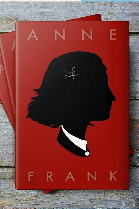 Personal project to create a redesign book cover for Anne Frank. Using bold strong striking colours, the silhouette of her head shows how strong she was. I wanted to give it a modern clean look. #publishing #bookcoverart #bookcover #art #graphicdesign #design #designer #vector #procreate #illustration #adobe #mockup Anne Frank Project Ideas, Silhouette Book Cover, Interactive Publication, Book Cover Redesign, Jd Salinger, Creative Book Cover Designs, Identity Graphic Design, Creative Book Covers, Book Cover Design Inspiration