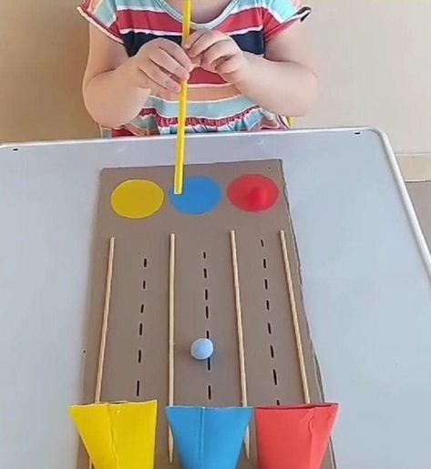 Diy Kids Games, Physical Activities For Kids, Baby Play Activities, Montessori Toddler Activities, Kindergarten Learning Activities, Baby Learning Activities, Hand Crafts For Kids, Preschool Art Activities, Creative Activities For Kids