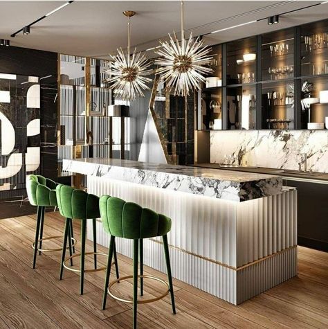 Modern Classic Kitchen, Kitchen Ikea, Modern Home Bar, Bar Interior Design, Luxury Bar, Home Bar Designs, Counter Design, Classic Kitchen, Bar Interior