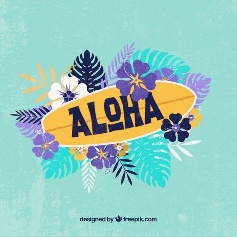 Fondo aloha tabla de surf | Free Vector #Freepik #freevector #fondo #flor #floral #verano Surfboard Background, Hawaii Logo, Deco Surf, Hawaii Gift, Aloha Friday, Travel Poster Design, Beach Illustration, Hawaiian Art, Vintage Hawaii