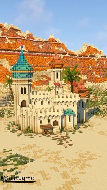 Sun Temple Minecraft, Minecraft Sandcastle Build, Mincraft Idea Desert, Sand Castle Minecraft Build, Minecraft Arabian Palace, Minecraft Sand Castle House, Minecraft Badlands Village, Minecraft Desert Lighthouse, Minecraft Lab Design