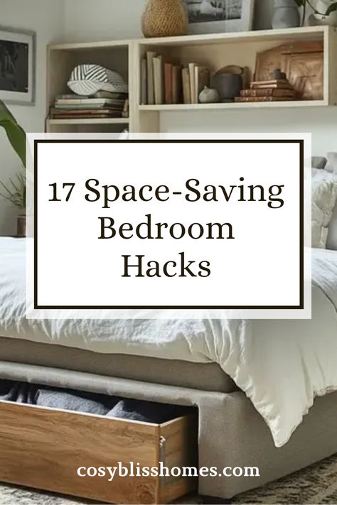 Transform your tiny bedroom into a stylish sanctuary with these 17 clever space-saving hacks. Whether you need multi-functional furniture or nifty storage solutions, these tips will help you maximize your area and create a cozy retreat. Discover how small changes can make a big impact in your design! From using design tricks like mirrors for depth to incorporating vertical storage spaces, get ready to elevate your bedroom's appeal with practical strategies everyone can use. Your ideal small sleep haven is just a click away! How To Organize A Small Bedroom, Bedroom Space Saving, Apartment Ideas Living Room, Bedroom Big, Small Bedroom Inspiration, Space Saving Bedroom, Space Saving Hacks, Design Tricks, Bedroom Hacks