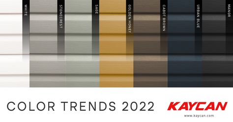 Kaycan Color Trends 2022 We believe that color has the power to transform the look of any project, and not to mention its influence on a person’s mood. We have seen, in the past year, a shift towards soothing neutrals as well as uplifting shades perhaps driven by the push for a new beginning after the Top Siding Colors 2022, Changing Vinyl Siding Color, Green Vinyl Siding House, Sagebrook Vinyl Siding House, Kaycan Vinyl Siding Colors, Deep Moss Vinyl Siding, Modern Exterior House Colors, Modern Siding, Vinyl Siding Colors