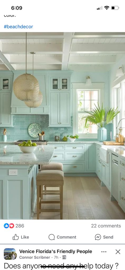 Aqua Kitchen, Dream Kitchen, Lake House, Dream House, House Design, Lake, Interior Design, Quick Saves, Design